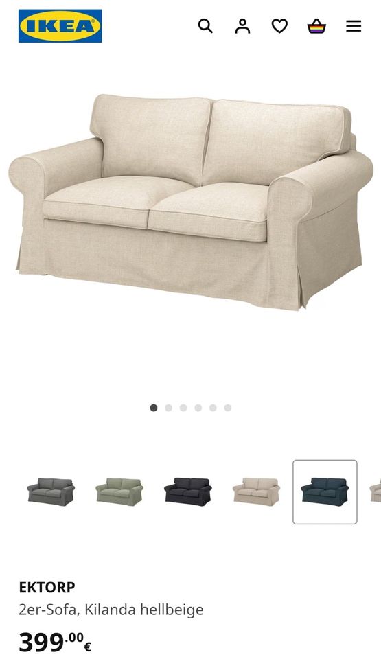 2er Sofa (EKTORP) IKEA in weiß in Erkrath