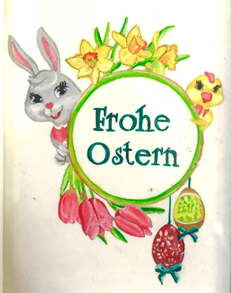 Frohe Ostern Bild handgemalt in Ohrdruf