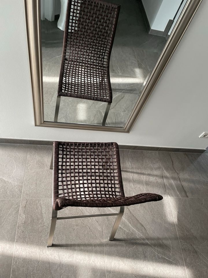 Stuhl Nandor Edelstahl mit Rattan geflochten von Ikea neuwertig in