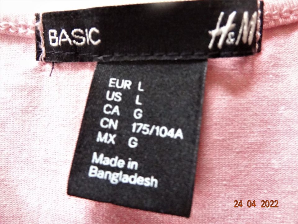 H&M SOMMER BASIC TOP SHIRT ROSE ROSA GR.38/40 UNGETRAGEN in Mechenhard