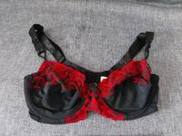 Bügel-BH Gr 75D schwarz mit roter floraler Spitze Pankow - Weissensee Vorschau