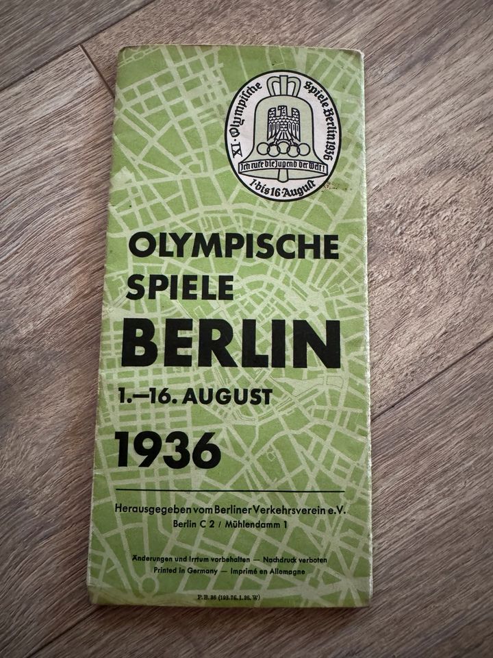 Stadtplan Berlin Olympische Spiele 1936 original in Zootzen Damm