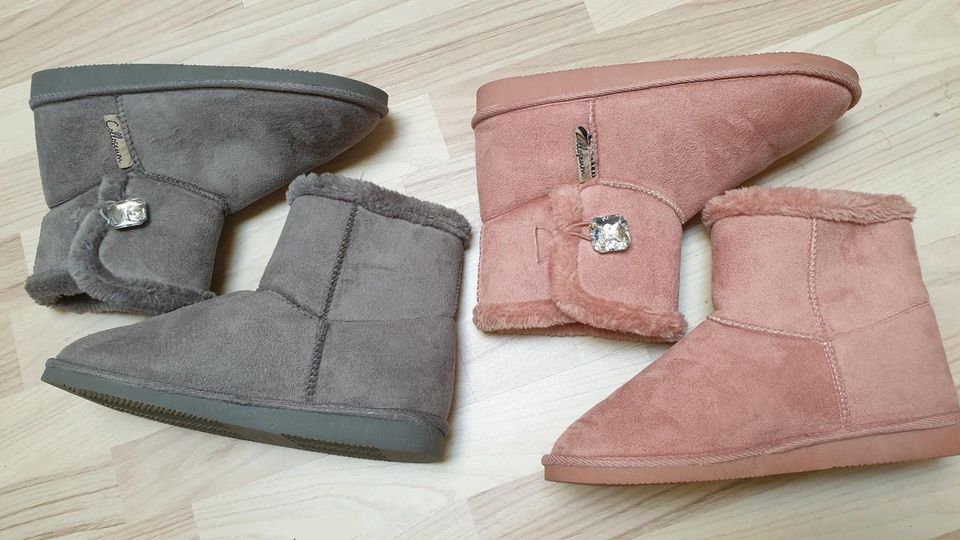 COLLUSEUM Set Winter Boots Stiefel warm grau rosa Gr 40 TOP in Saarbrücken