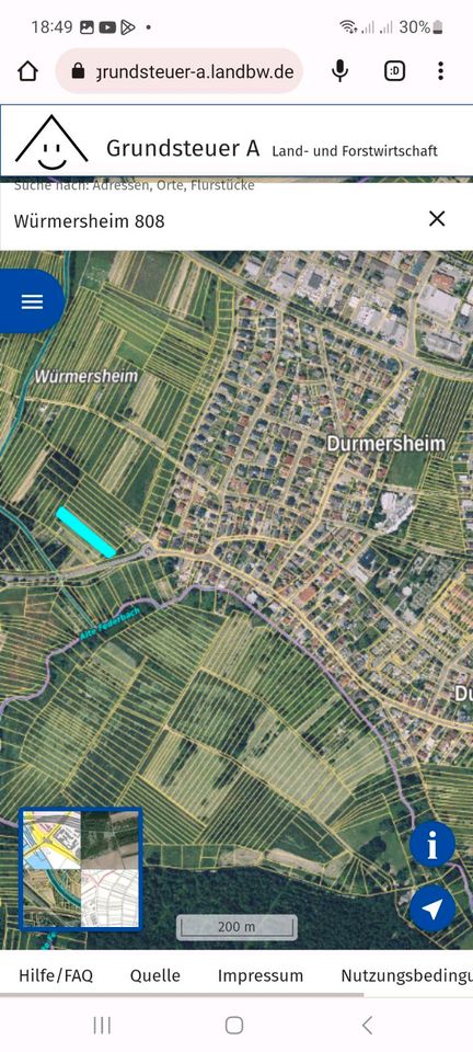 Grundstück nur ca. 60m von Würmersheim entfernt zu  verkaufen in Bietigheim