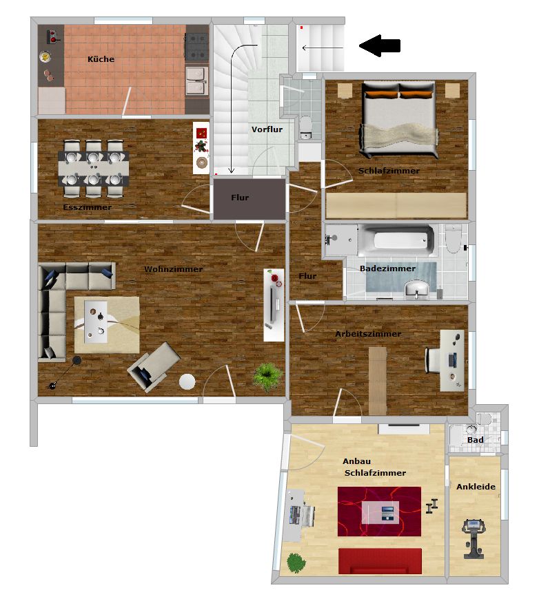 Einliegerwohnung mit 4 Zimmern und Garten im Zweifamilienhaus in ruhiger Lage in Wolfsburg - Ehmen in Wolfsburg