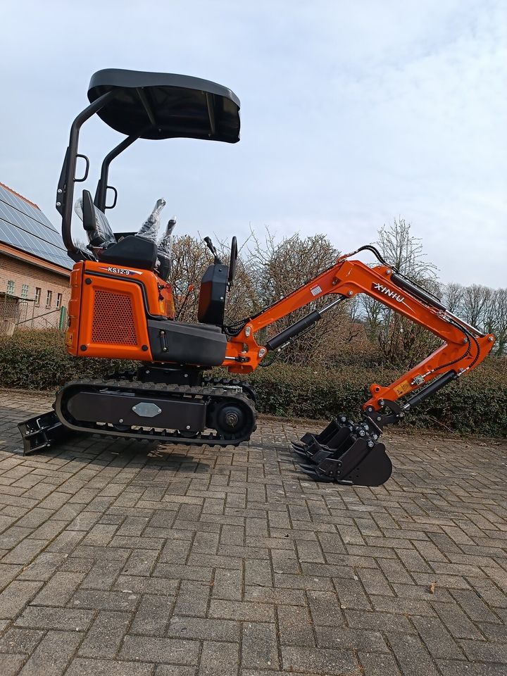 Minibagger KS12-9 Kubota D722 3 Zylinder 1,2t+ KNICKARM + VERSTELLFAHRWERK + PILOTENSTEUERUNG + NEU Diesel Euro5 Bagger Minibagger TOP Rhinoceros XN12-09 XN12-9 in Ahaus