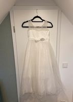 Kleid weiß Kommunion Hochzeit Taufe Tüll Blumenkind 140 Nordrhein-Westfalen - Steinheim Vorschau