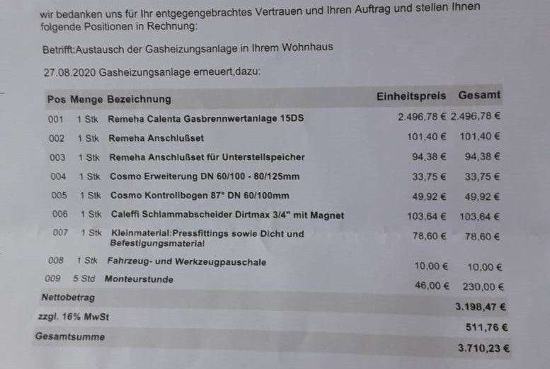 Preissenkung, Gasheizung, Gasbrenner, Remeha Calenta 15DS in Herzlake