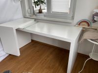 MALM Ikea Schreibtisch mit Ausziehplatte, weiß Baden-Württemberg - Gundelfingen Vorschau