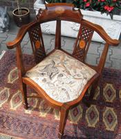 Sehr schöner Eckstuhl / Corner Chair - Mahagoni / Intarsien Nordrhein-Westfalen - Hückelhoven Vorschau