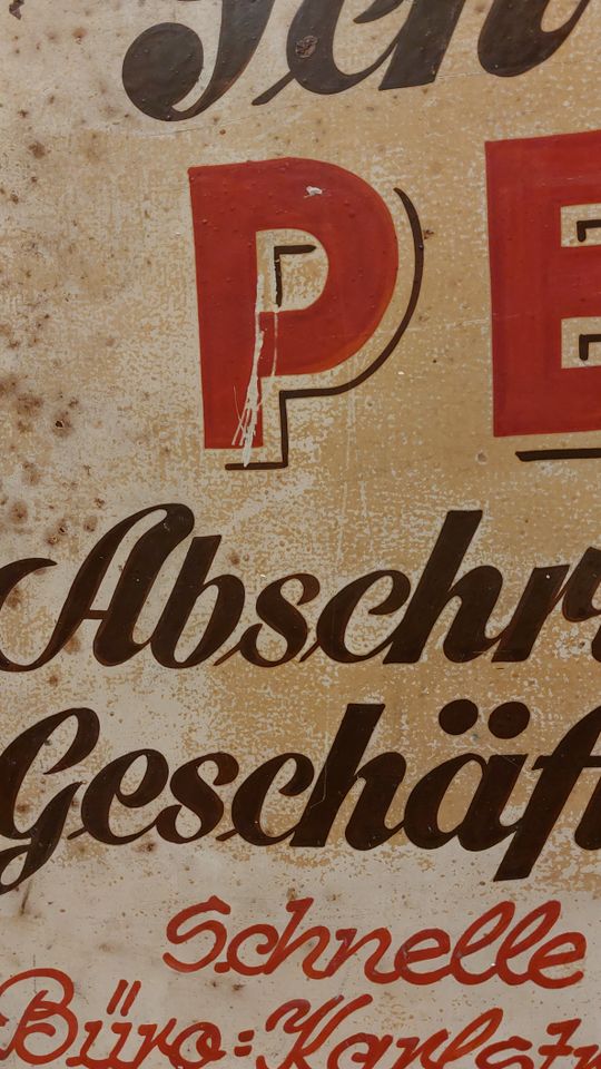 Stahlblechschild  Schreibstube -Original in Essen