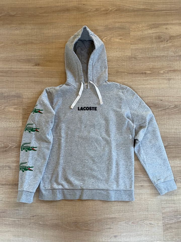 Lacoste Hoodie/Kapuzenpullover grau Größe M in Wertingen