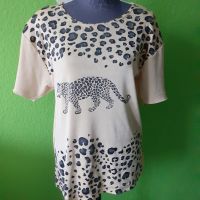 T - Shirt gelb mit modernem schwarz - grauem Animaldruck Gr.40/42 Leipzig - Schönefeld-Abtnaundorf Vorschau