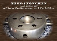 Zinn-Stövchen aus bleifreiem Zinn ca. 7 x 13/17 cm Bayern - Ampfing Vorschau