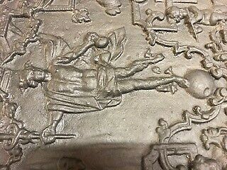 Antike Rarität: Eiserne Ofen-/Kunstgussplatte Hermes Merkur in Schellerten