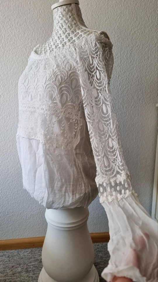 Tunika Bluse weiß Gr. 34 36 XS S neu in Emmendingen