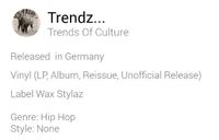 "Trendz..." Trends Of Culture Vinyl LP DE'93 Wax Stylaz Hip Hop Berlin - Wilmersdorf Vorschau