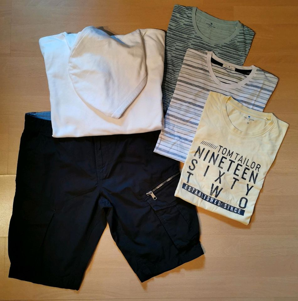 5 tlg. Set mit Hoodie Kapuzenpullover Shorts T-Shirt Gr.  M L XL in Katzow