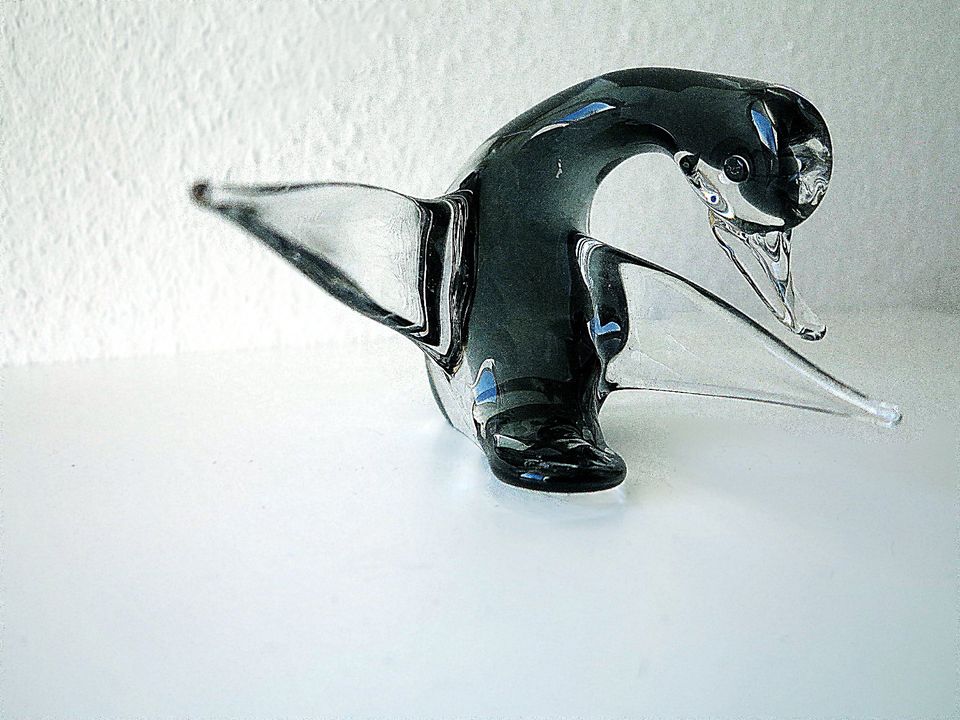 Skulptur Glasfigur ENTE klar/grau ca.12x18cm massiv 1070g RARITÄT in Lüneburg