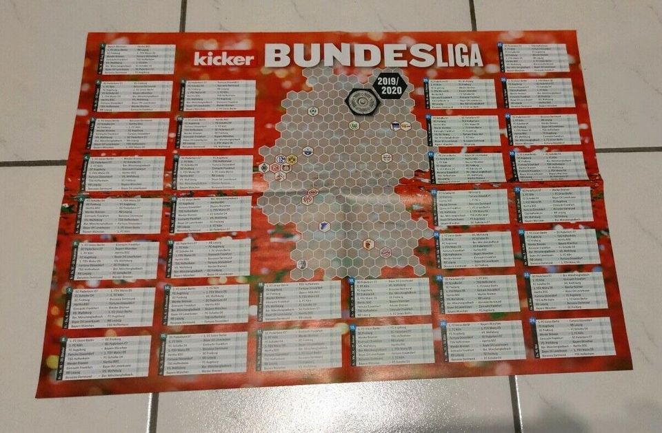 Kicker Sonderheft Bundesliga 2019/2020, Stecktabelle, Poster + FC in Köln