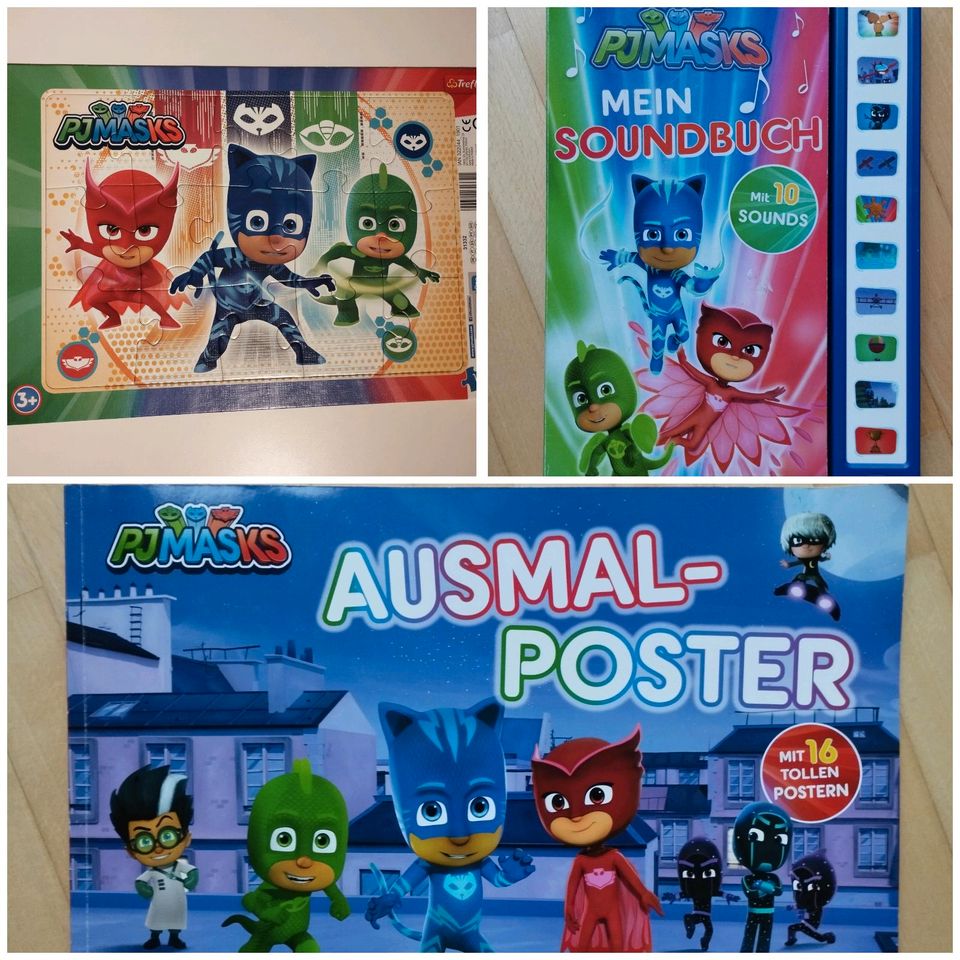 XXL Malbuch, ein Puzzle, ein Buch mit Geräuschen von PJ Masks in Solingen