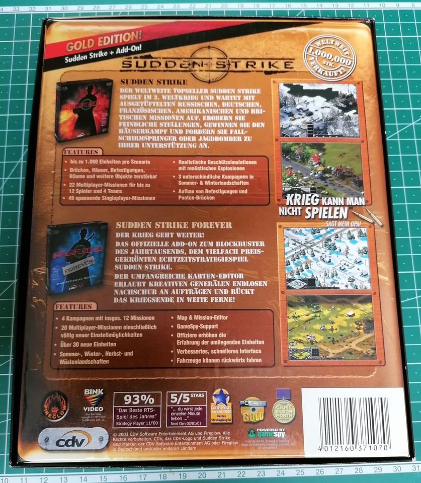 PC Spiel Sudden Strike Gold Edition (2001) cdv BigBox Eurobox in Dillingen (Donau)