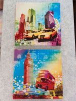 2 Leinwandbilder Wandbilder Bilder Poster, London, New York Nürnberg (Mittelfr) - Oststadt Vorschau