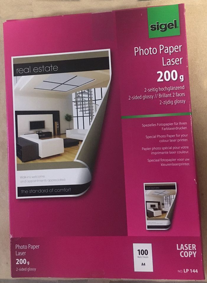 Sigel Laser-Fotopapier A4 weiß 200 gr. LP 144 in Ruppertshofen