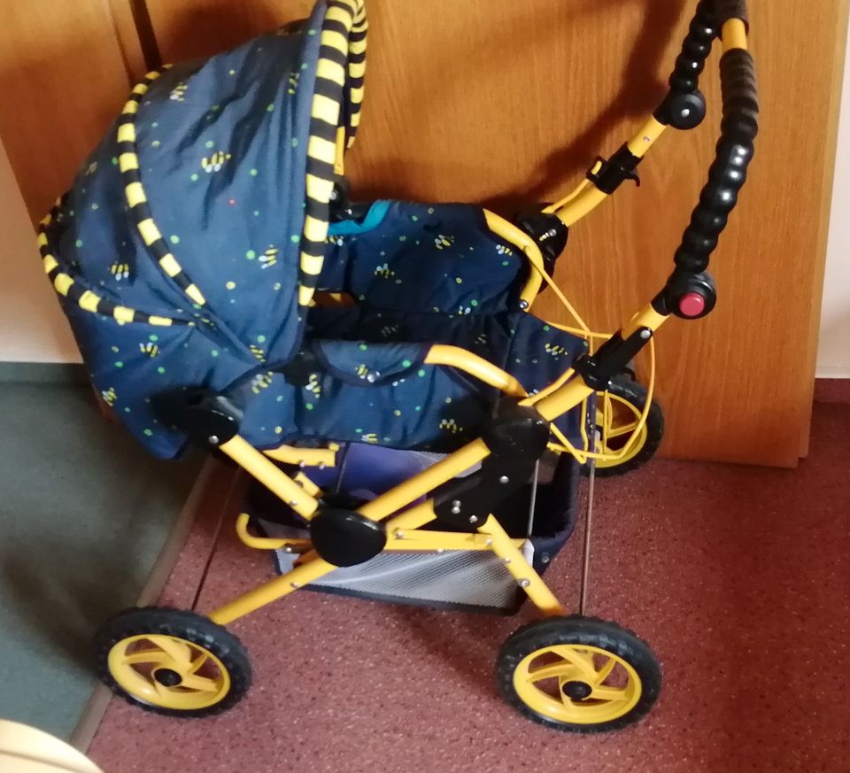 Hauk Puppen-Buggy Blau-Gelb / Maße: LxBxH 90cm/45/80 cm Neuwertig in Burtenbach