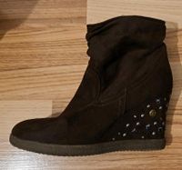 Damen Schuhe Gr. 39 braun Keilabsatz mit Steinchen Hamburg-Nord - Hamburg Winterhude Vorschau