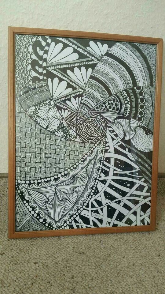 Handgemaltes Bild, Zentangle, DIN A3, Unikat in Dortmund