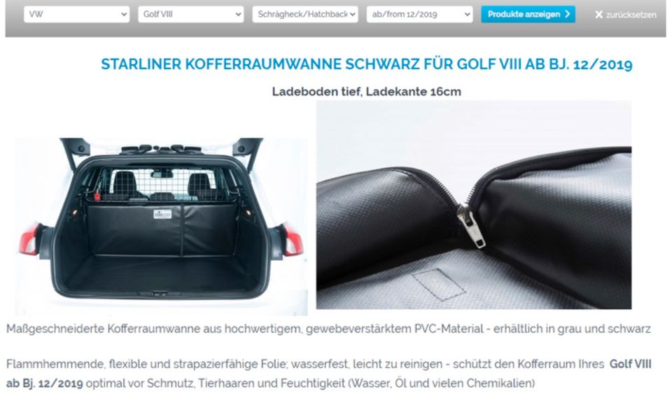 Kofferraumwanne VW GOLF 8 LIMO. in Mayen