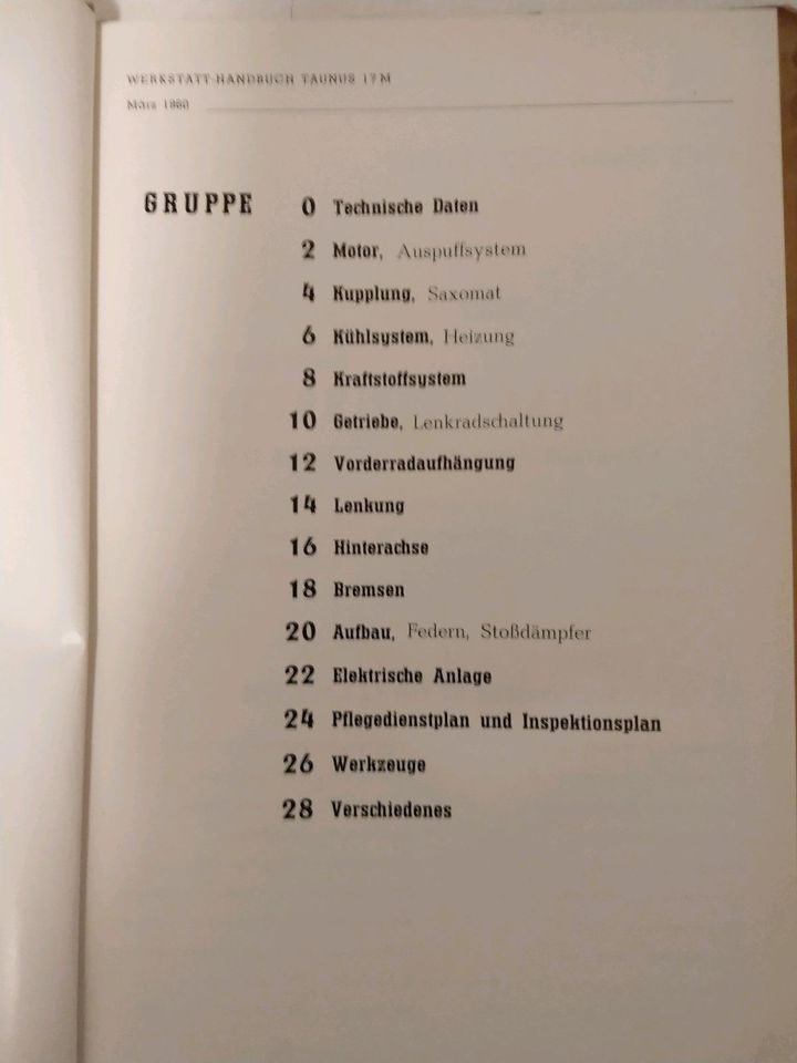 Original Werkstatt Handbuch 1960 Taunus 17M in Bonn