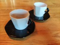 2 Mokkatassen Espressotassen schwarz weiß achteckig Brandenburg - Hohen Neuendorf Vorschau