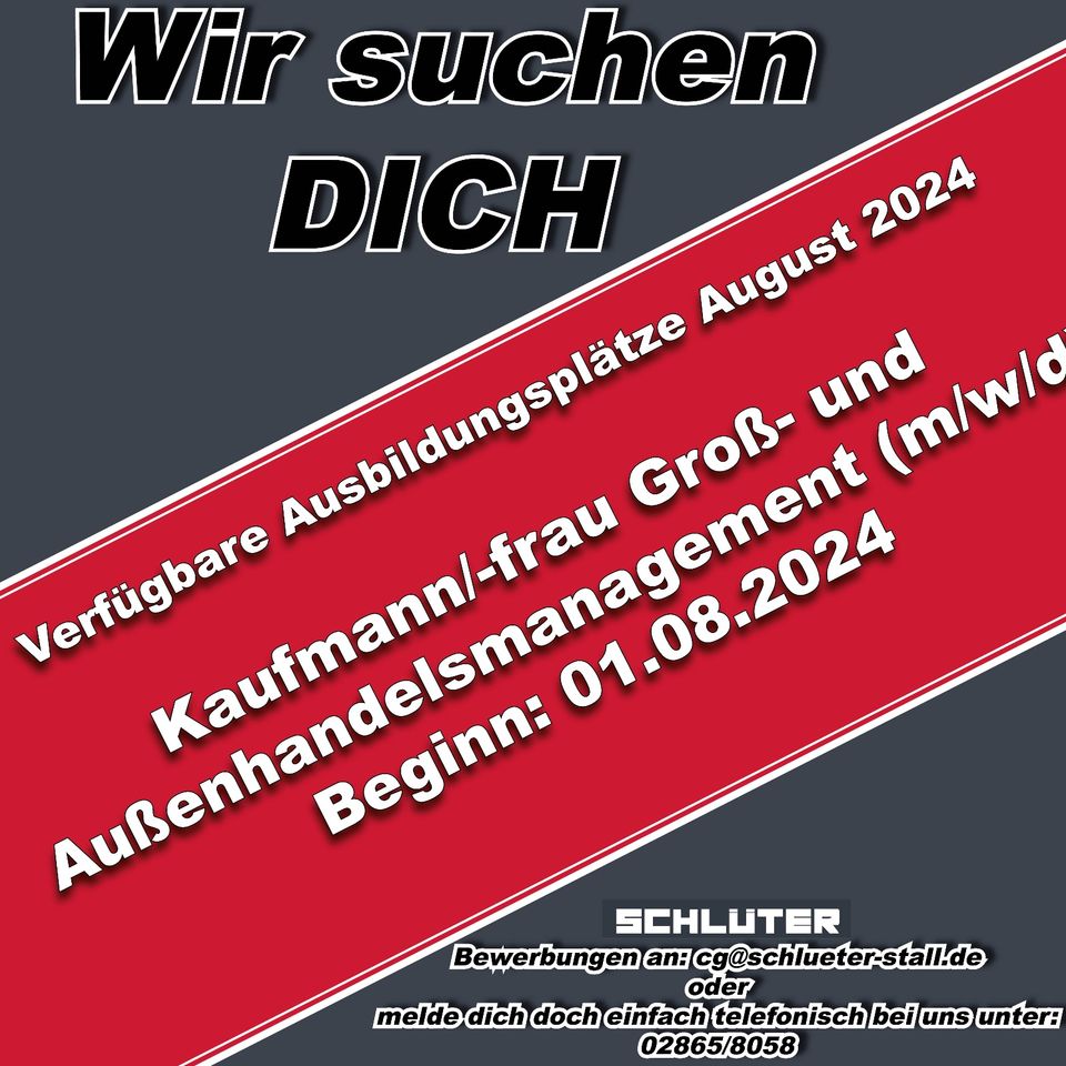 Ausbildung Groß- und Außenhandelsmanagement Beginn: 01.08.2024 in Raesfeld