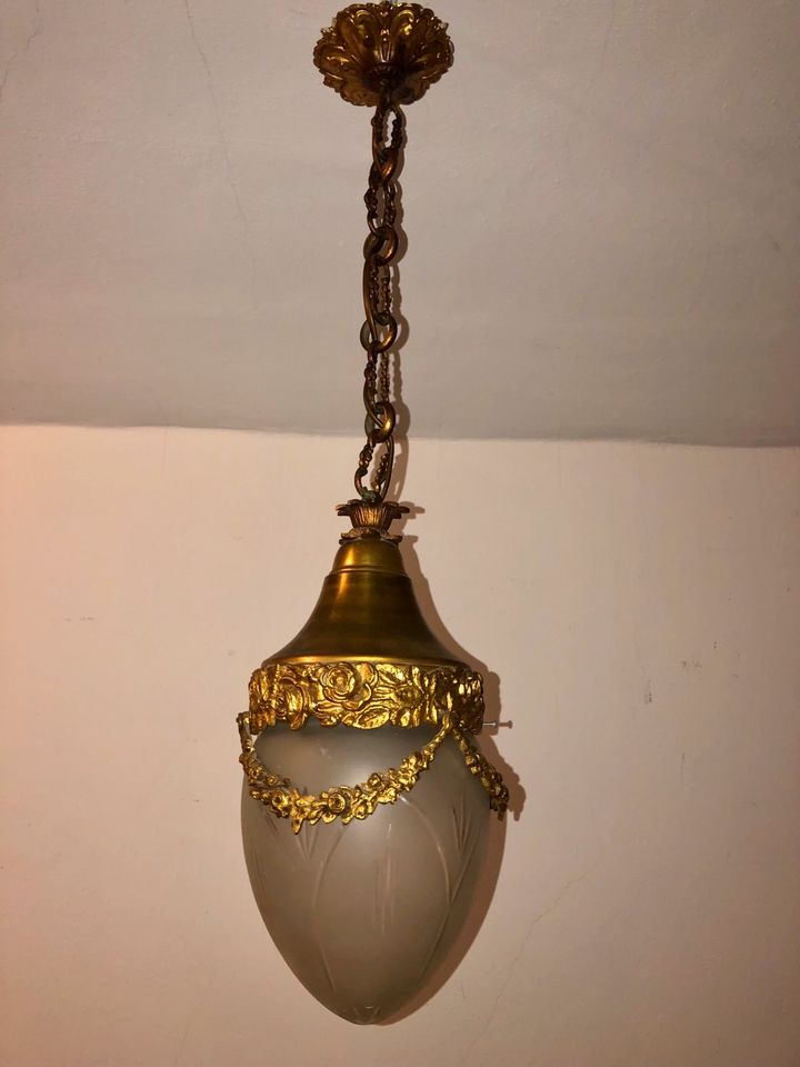 Original Jugendstil Hängelampe Deckenlampe Blumendekor TOP in Leipzig