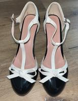 Rockabilly Pumps Plateau Riemchen Lack schwarz weiß Gr, 42 Hamburg - Bergedorf Vorschau