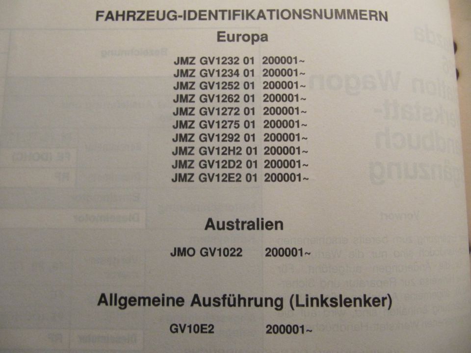 Mazda 626 Station Wagon Werkstatt - Handbuch Ergänzung 1/90 in Klausdorf