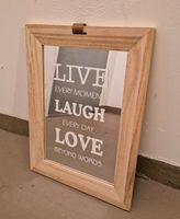 Bild Spiegel Wandbild live laugh love Rahmen Holz Schleswig-Holstein - Wiemersdorf Vorschau