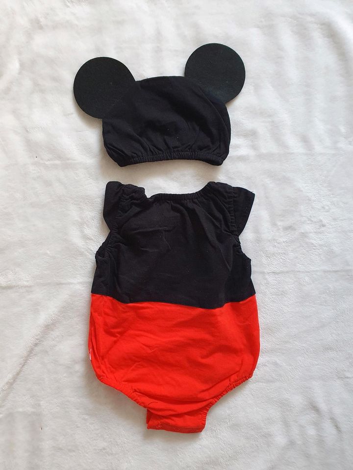 Mickey Mouse Maus Kostüm-Set Body Mütze Baby ca. 62/68 in Hiltrup