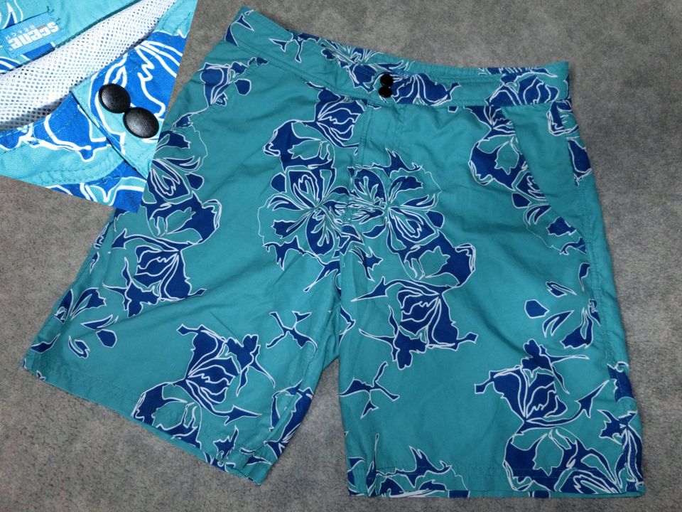 Damen Beach Shorts 34 XS 36 S Maße Boardshorts RV Taschen blau in Dettingen an der Iller