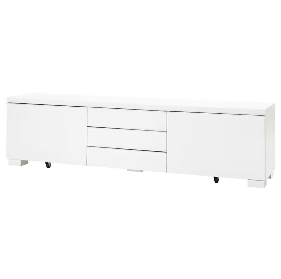 TV-Bank, Sideboard, Schrank Hochglanz weiß, 180x41x49 cm von IKEA in Schotten