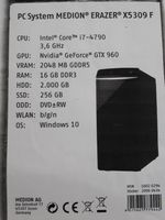 PC Tower Computer Rechner System MEDION ERAZER X5309F Baden-Württemberg - Neuhausen Vorschau