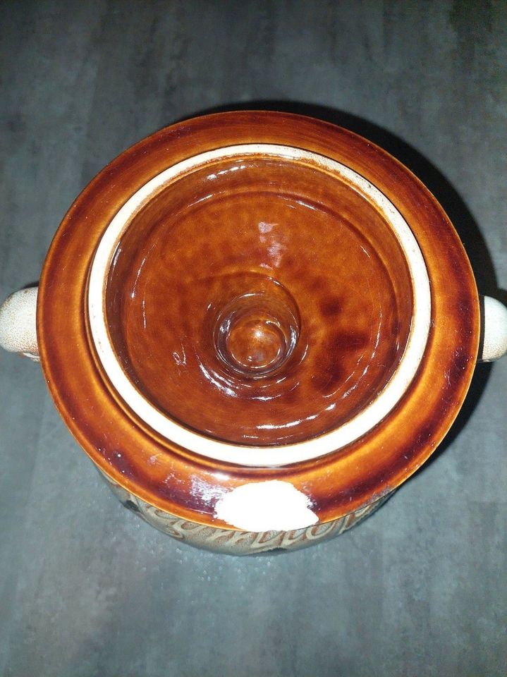 Rumtopf mit Deckel Gefäß Muster Keramik Obst 20x20x40cm gebraucht in Oberhausen