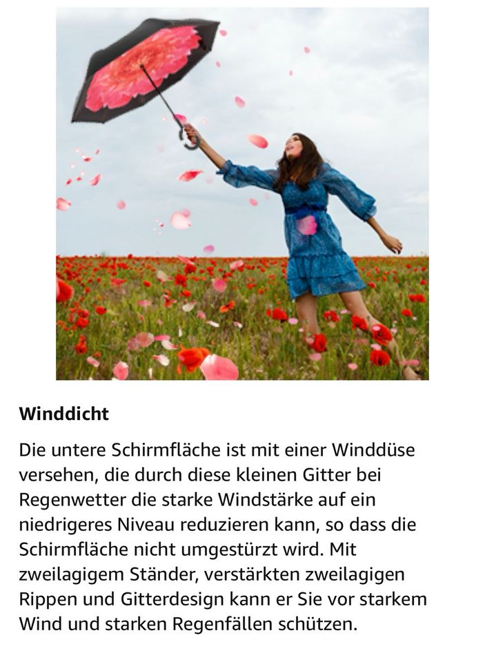 Regenschirm / Sonnenschirm top schwarz unten blau-weiß in Kiel