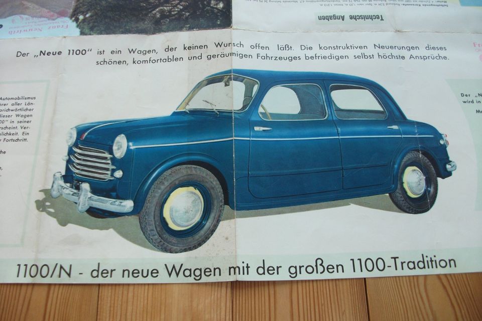 Fiat 1100 Prospekt 1100 N Der neue Elfhundert Jahr 1953 in Berchtesgaden