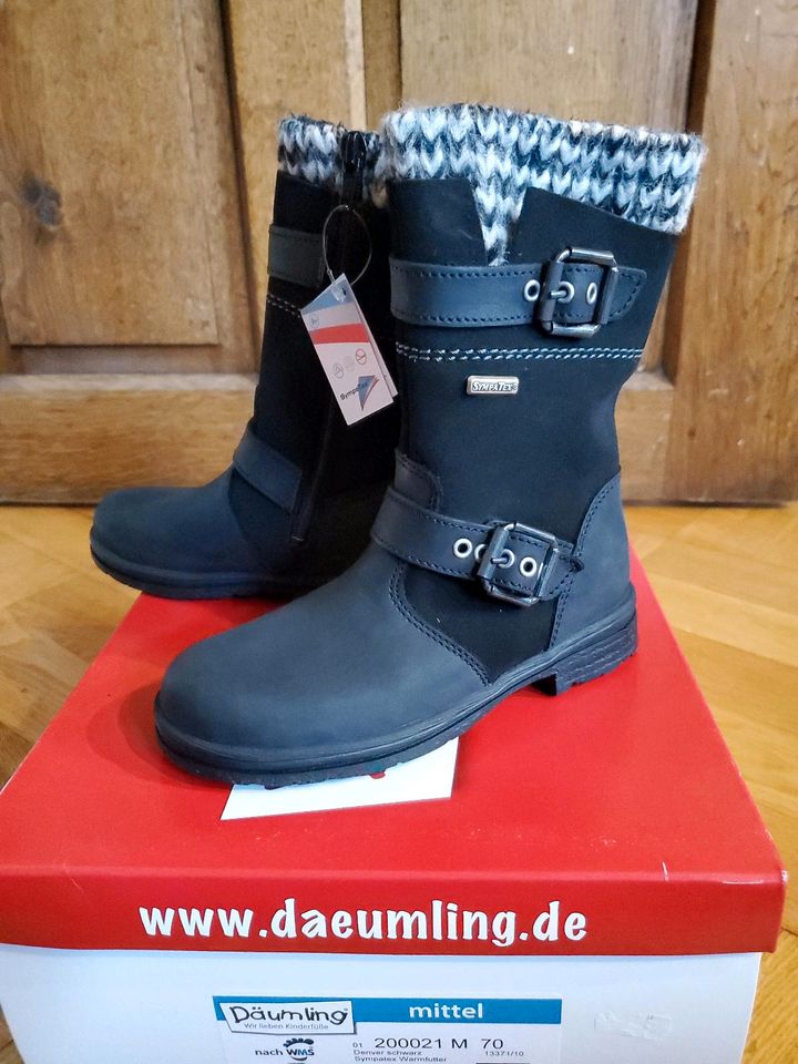 Däumling Winter Stiefel schwarz neu in Böhl-Iggelheim