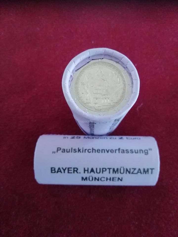 2 Euro Münzrolle "175 Jahre Paulskirchenverfassung" in Altfraunhofen