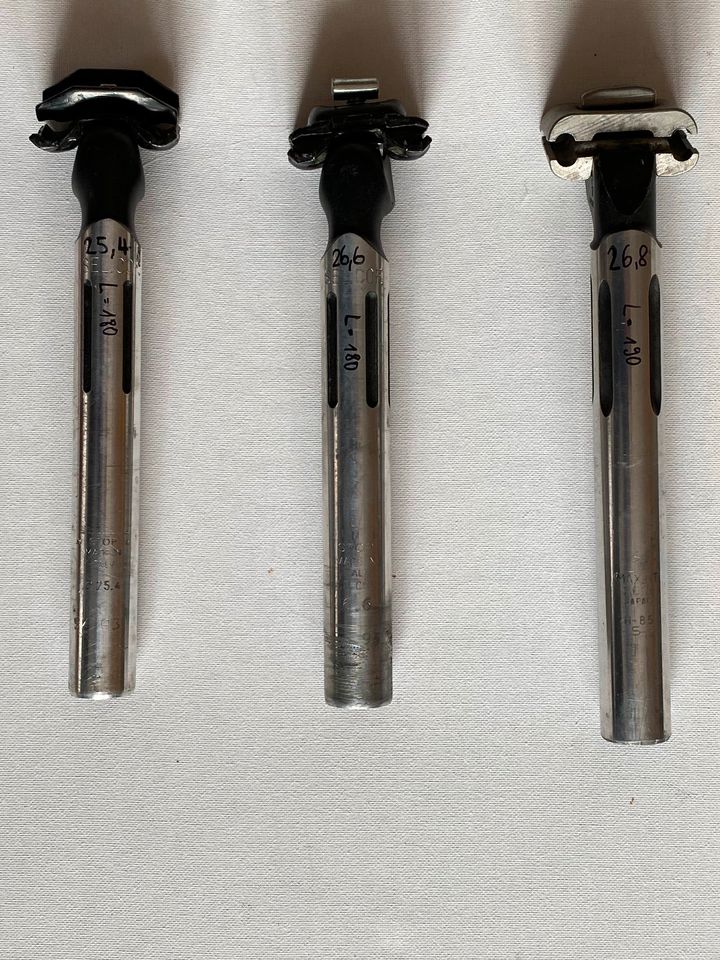 3 Alu-Patentsattelstützen mit 25,4, 26,6, 26,8 mm Durchmesser in Lenting