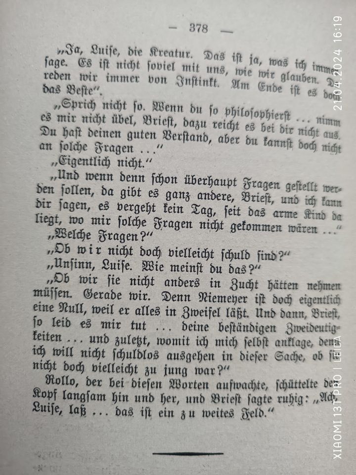 "Effi Briest" von Theodor Fontane, 378 Seiten, seltene Ausgabe in Jüterbog